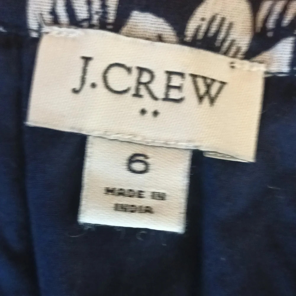 J Crew Navy Novelty Pineapple Print Cotton Pullover Pockets Covered Button 6 - Picture 10 of 12